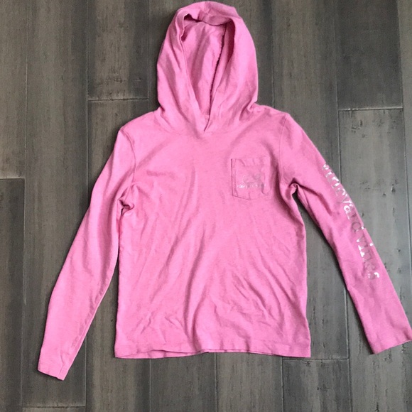 Girls vineyard vines long sleeve tee with hood - Picture 1 of 7